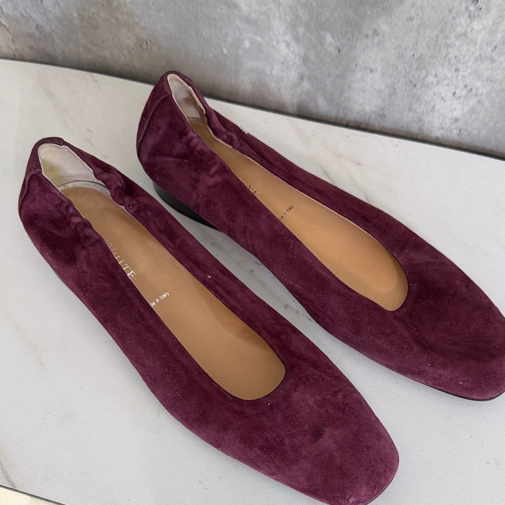 Ron white jojo Women's Suede Ballet Flats in Burgundy sz 10 - Picture 2 of 6